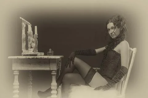 Old fashioned lady Stock Photos