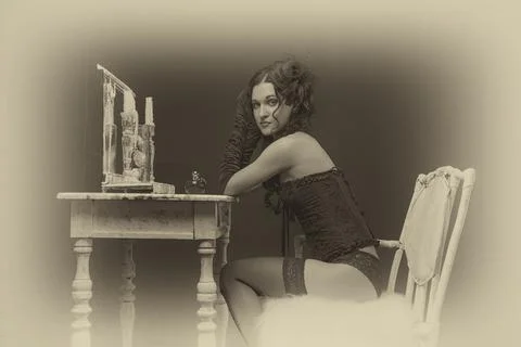 Old fashioned lady Stock Photos