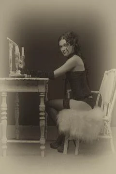 Old fashioned lady Stock Photos