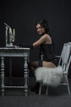 Old fashioned lady Stock Photos