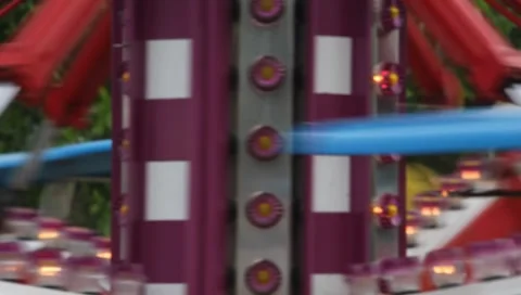 Old Fashioned Lights At A Theme Park  Airplane Ride Very Close 動画素材 7732849