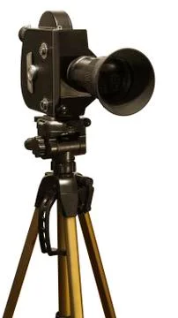 Old fashioned movie camera Stock Photos