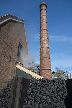 Old-fashioned, non-environmental heating fuel, black rock coal for use in sto Stock Photos