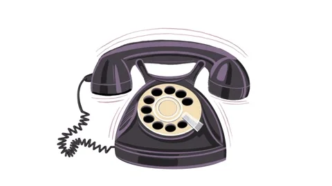 Old fashioned phone ringing animation. Video stock 318592279