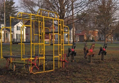 Old fashioned playground Stock Photos