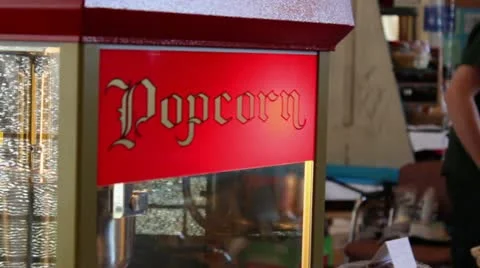 Old Fashioned Popcorn Machine Stock Footage 15869723