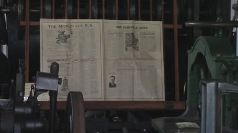 Old Fashioned Print Shop Video stock 37759512