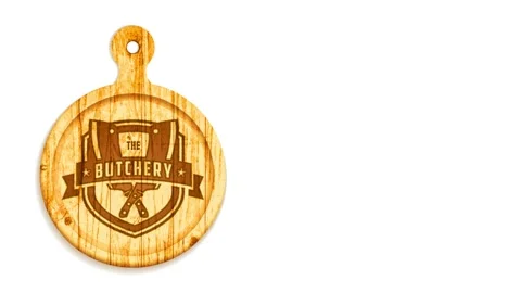 Old-fashioned pyrography science on oval suspended wooden clipping board for Stock Footage 130178460