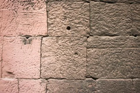 Old-fashioned red brick blocks background and texture Foto stock