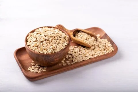 Old fashioned rolled oats Stock Photos