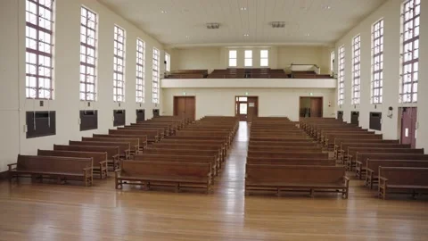 Old fashioned School Auditorium, Wooden ... | Stock Video | Pond5