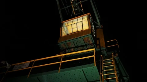 Old Fashioned Ship Crane Stock Footage 96113397