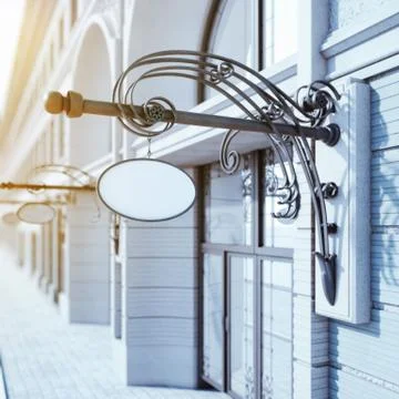 Old fashioned signboard. 3d rendering Stock-Illustration