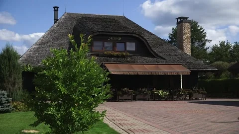 Old Fashioned Style Restaurant Building Stock Footage 262562643