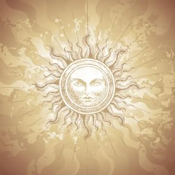 Old-fashioned sun decoration Stock-Illustration
