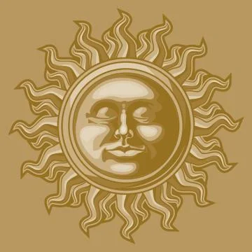 Old-fashioned sun decoration Stock-Illustration