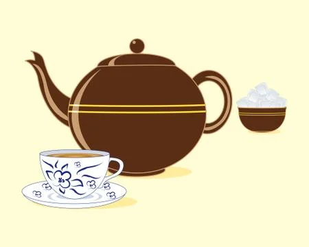 Old fashioned teapot Stock Illustration