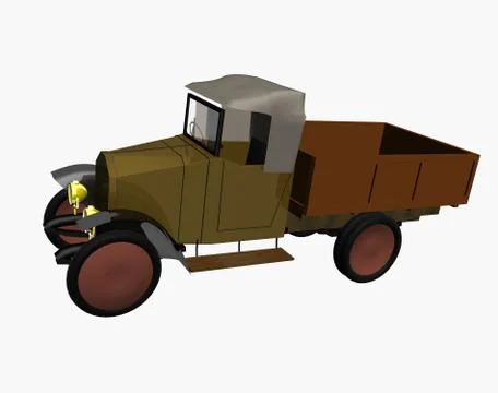 Old fashioned truck with loading platform Illustrazione stock