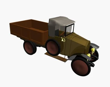 Old fashioned truck with loading platform Illustrazione stock