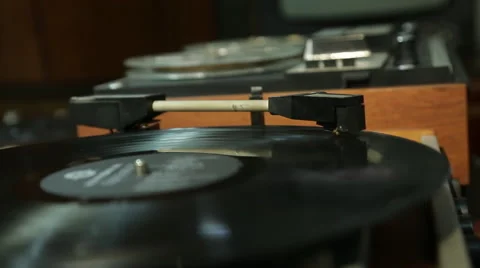 Old fashioned turntable Stock Footage 46338918