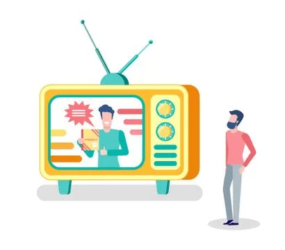 Old Fashioned TV Set with Antenna Show Broadcast Ilustración de archivo