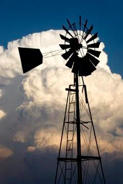 Old Fashioned Wind Mill Stock Photos