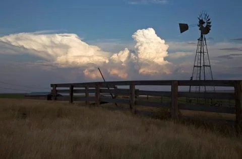 Old Fashioned Wind Mill Stock Photos