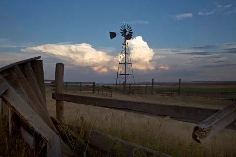 Old Fashioned Wind Mill Stock Photos