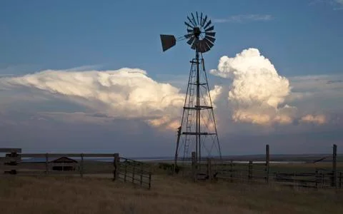 Old Fashioned Wind Mill Stock Photos