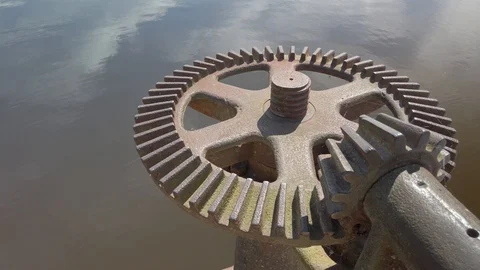Old Feeder Valve on the Delaware and Raritan Canal Stock Footage 109457578