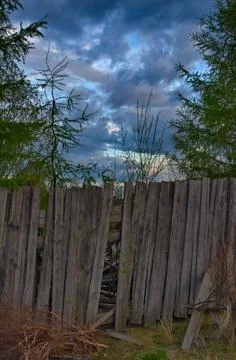 An old fence looks like farytale Stock Photos