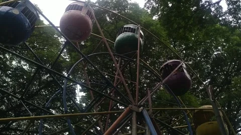 Old ferris wheel closeup Stock Footage 242825970