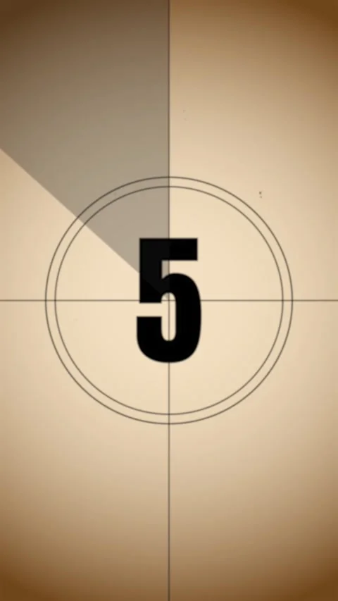 Old film 10 seconds countdown. Vintage defocused film look, flicker, grain Stock Footage 311353237