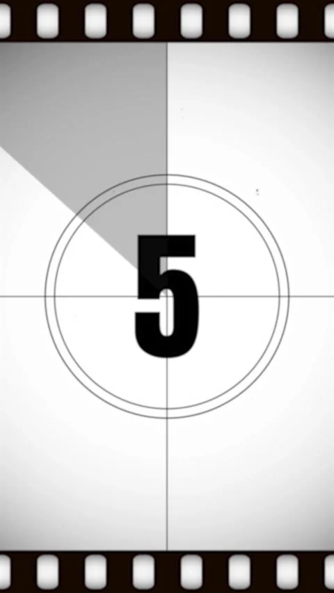 Old film 10 seconds countdown. Vintage defocused film strip look, flicker, grain Stock Footage 311353364