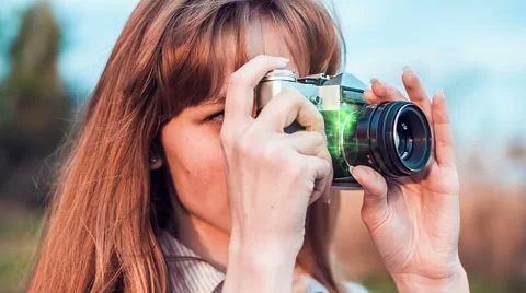 Old film camera transforms into a smartphone with special effect Stock Footage 62857898