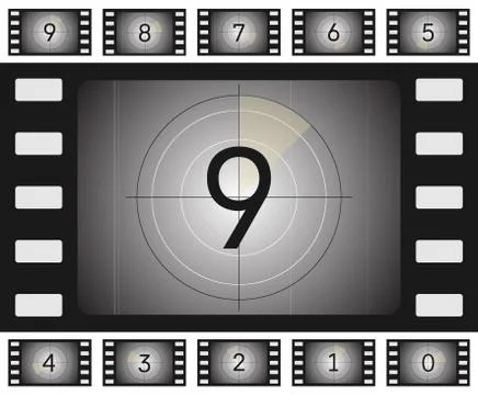 Old film countdown 스톡 일러스트
