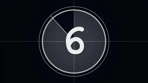 Old film countdown with retro cinema aesthetics, flickering grain, and Stock Footage 345658616