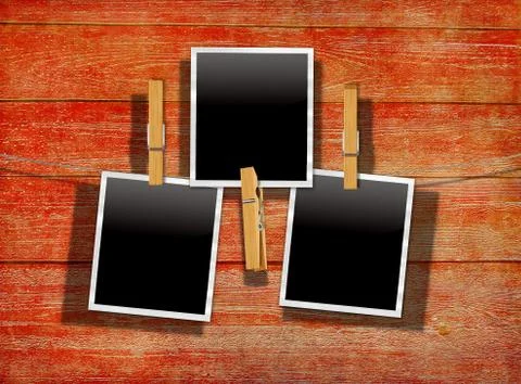 Old Film Frame over Wood Stock Illustration