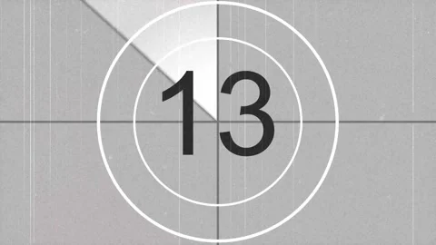 Old Film Overlay Effect with Grain and Vintage Leader Countdown 15 to 0 Stock Footage 346861488