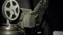 OLD MOVIE PROJECTOR REEL MICROFICHE MACH, Stock Video