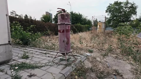 Old fire extinguisher Stock Footage 283539689