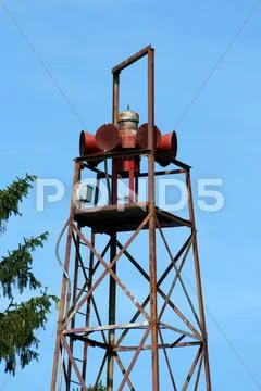 Old fire house siren Stock Photos