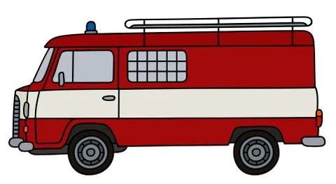 Old  fire patrol minivan Stock Illustration