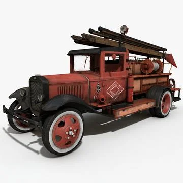 Old Fire Truck 3D Model