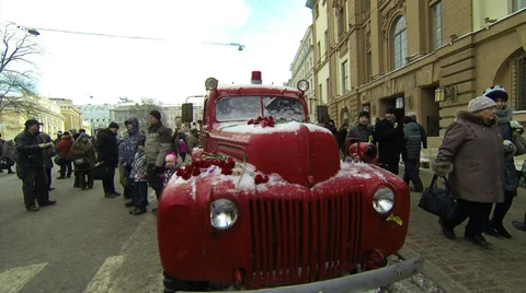 The old fire truck Stock Footage 35269621