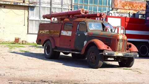 Old fire truck Stock Footage 112147990
