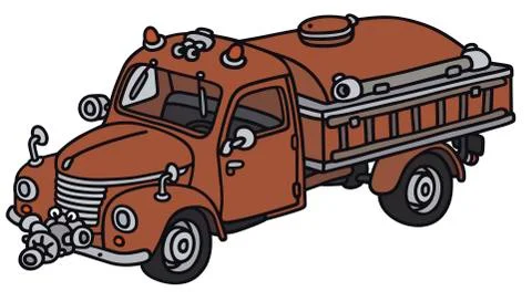 Old fire truck Stock Illustration