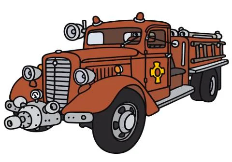 Old fire truck Stock Illustration