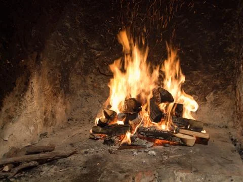 Old fireplace Stock Photos