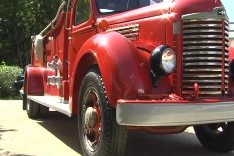 Old Firetruck looping 1  Stock Footage 708089